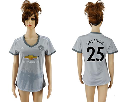 Women's Manchester United #25 Valencia Sec Away Soccer Club Jersey